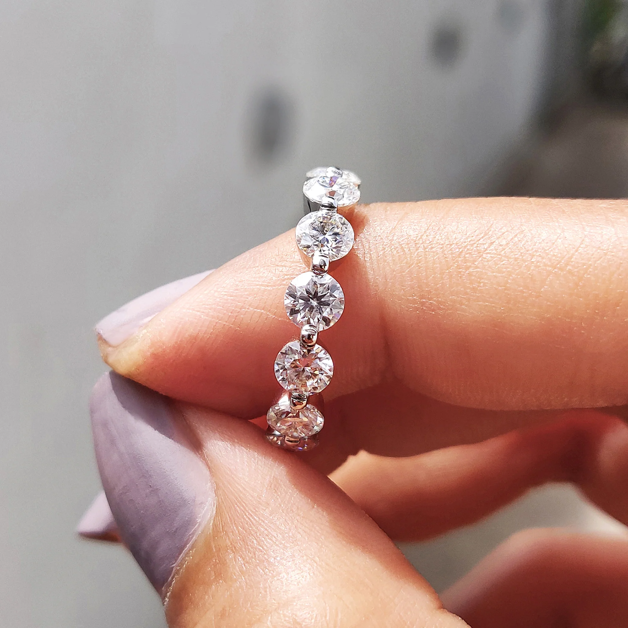 Round Eternity Band With Shared Prong - Image 8