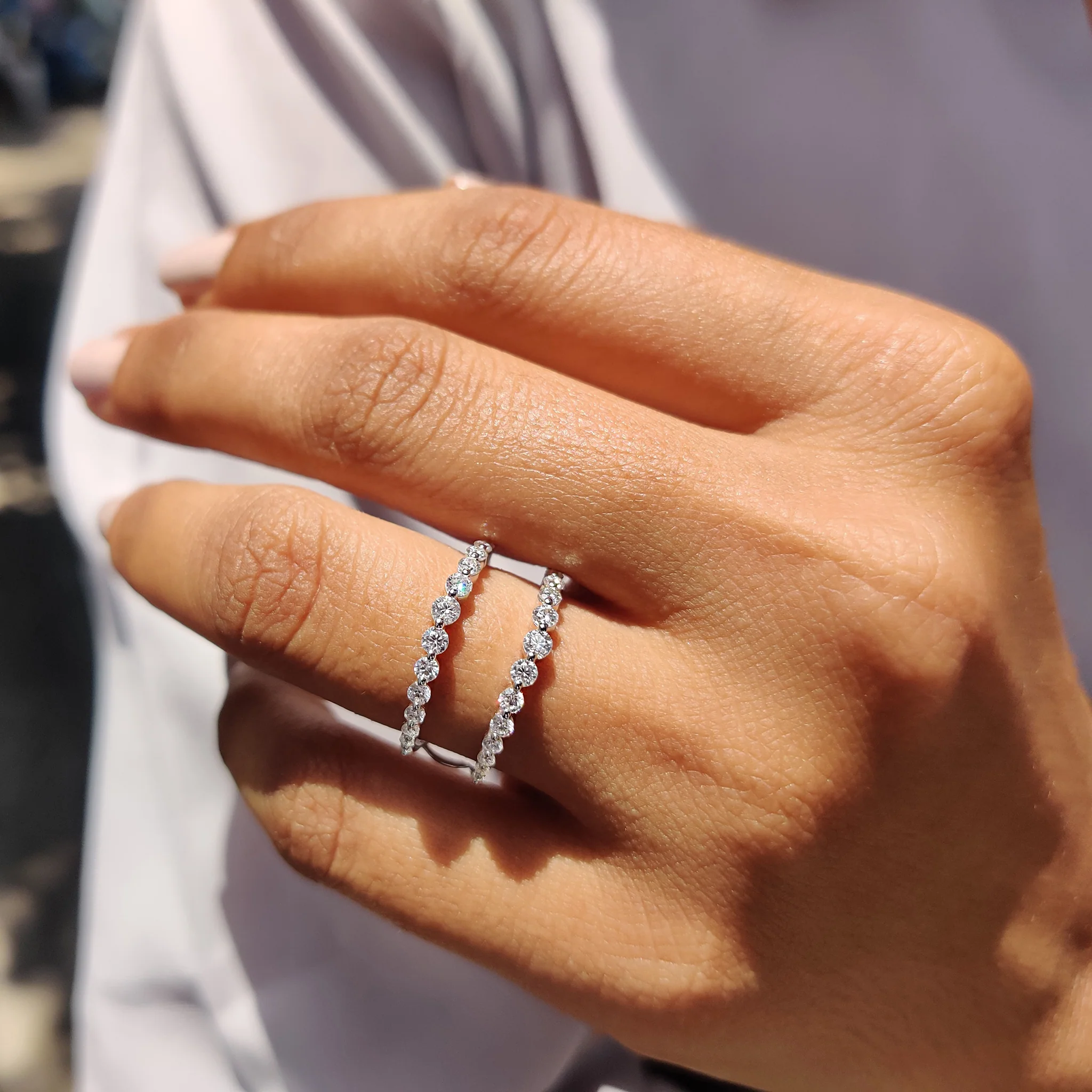 Round Shaped Moissanite Band With Enhancer Style - Image 2