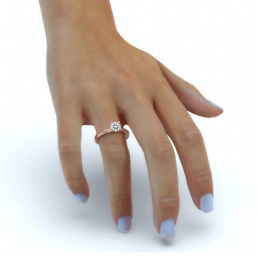 Round Solitaire Diamond Ring - Image 3