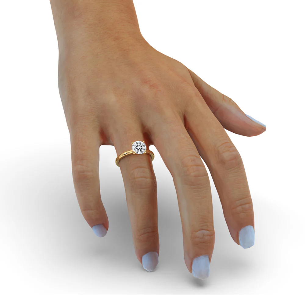 Round Solitaire Engagement Ring - Image 5