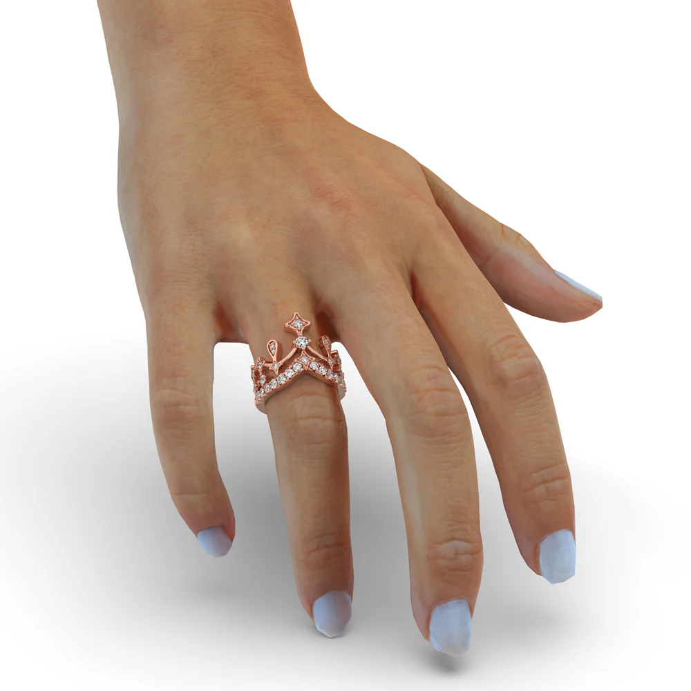 Round Wedding Ring – Royal Crown Band - Image 2