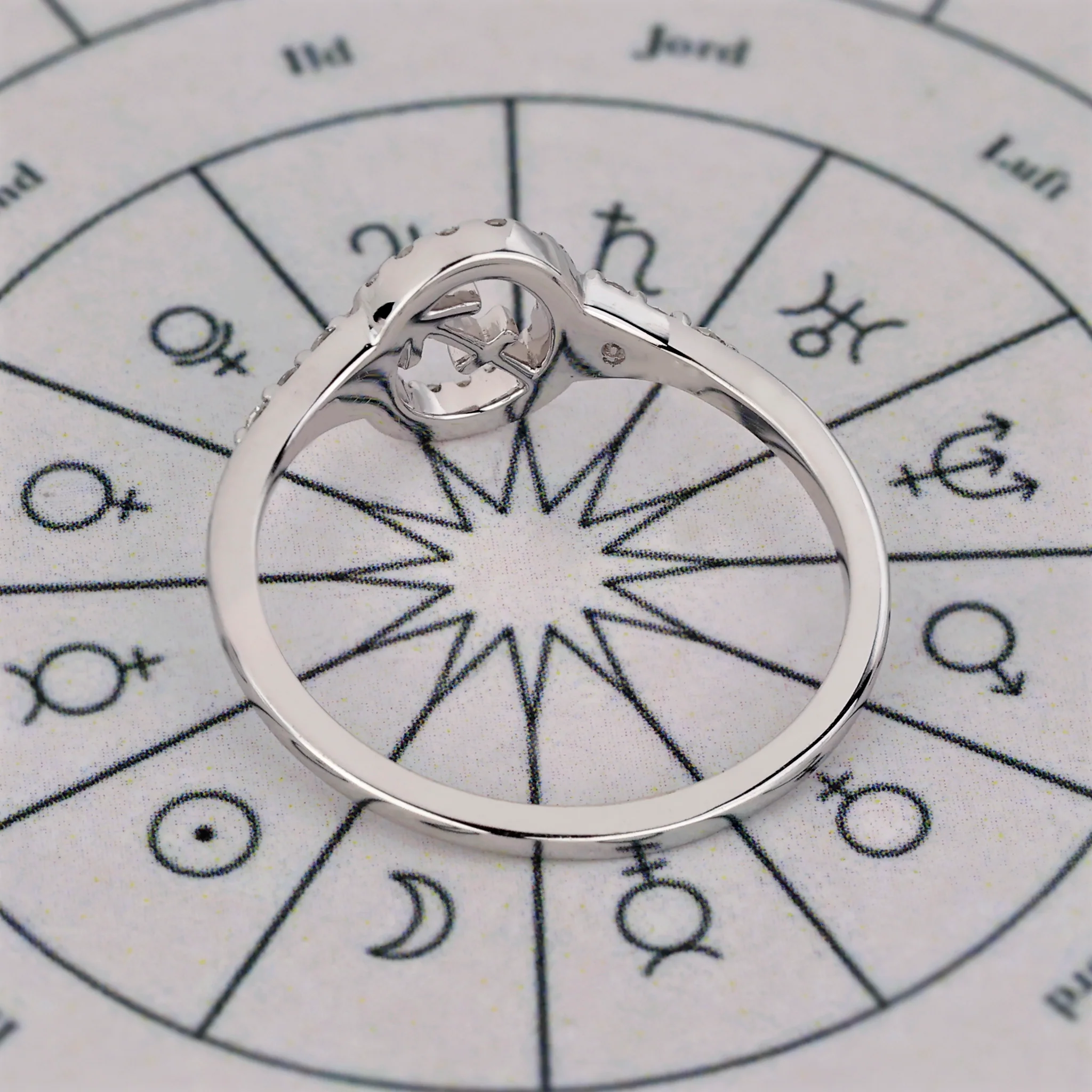 Sagittarius Ring With Round Cut Halo Design - Image 8