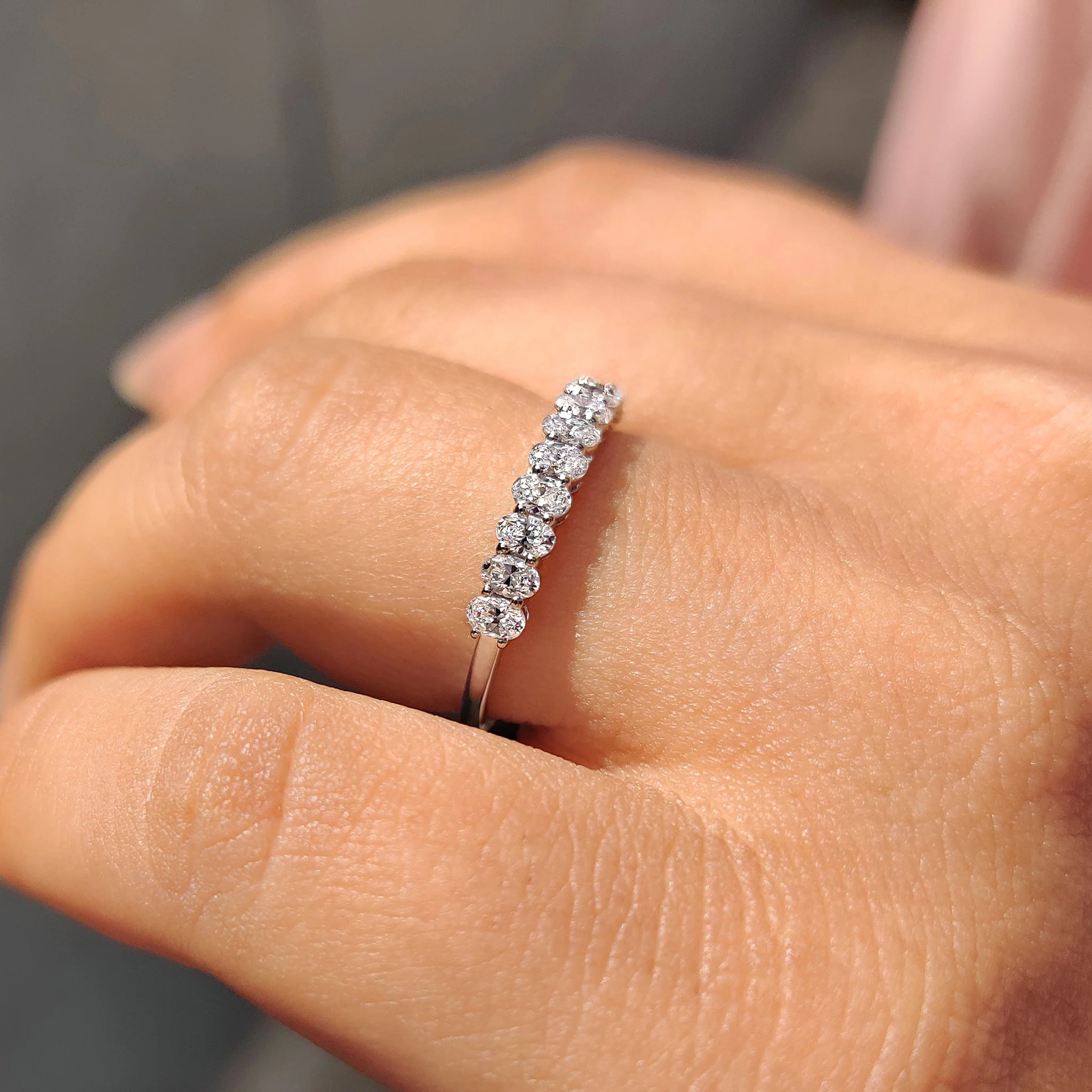 Semi Eternity Oval Diamond Band - Image 5