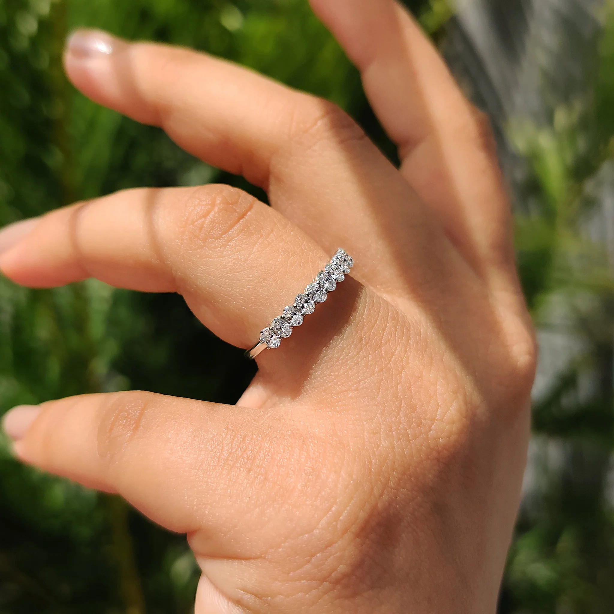 Semi Eternity Oval Diamond Band - Image 8