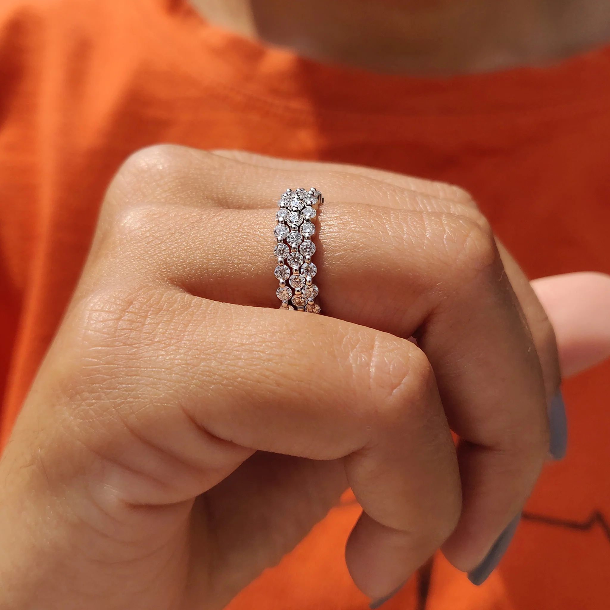 Set Of 3 Wedding Full Eternity Band - Image 7