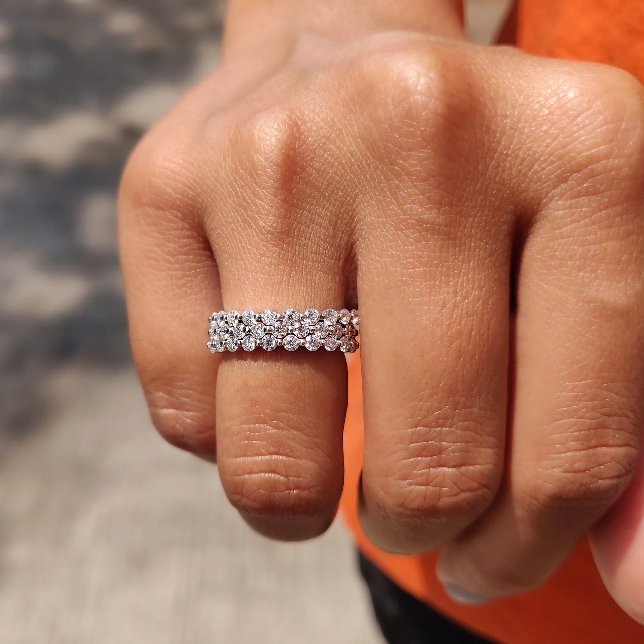 Set Of 3 Wedding Full Eternity Band - Image 9