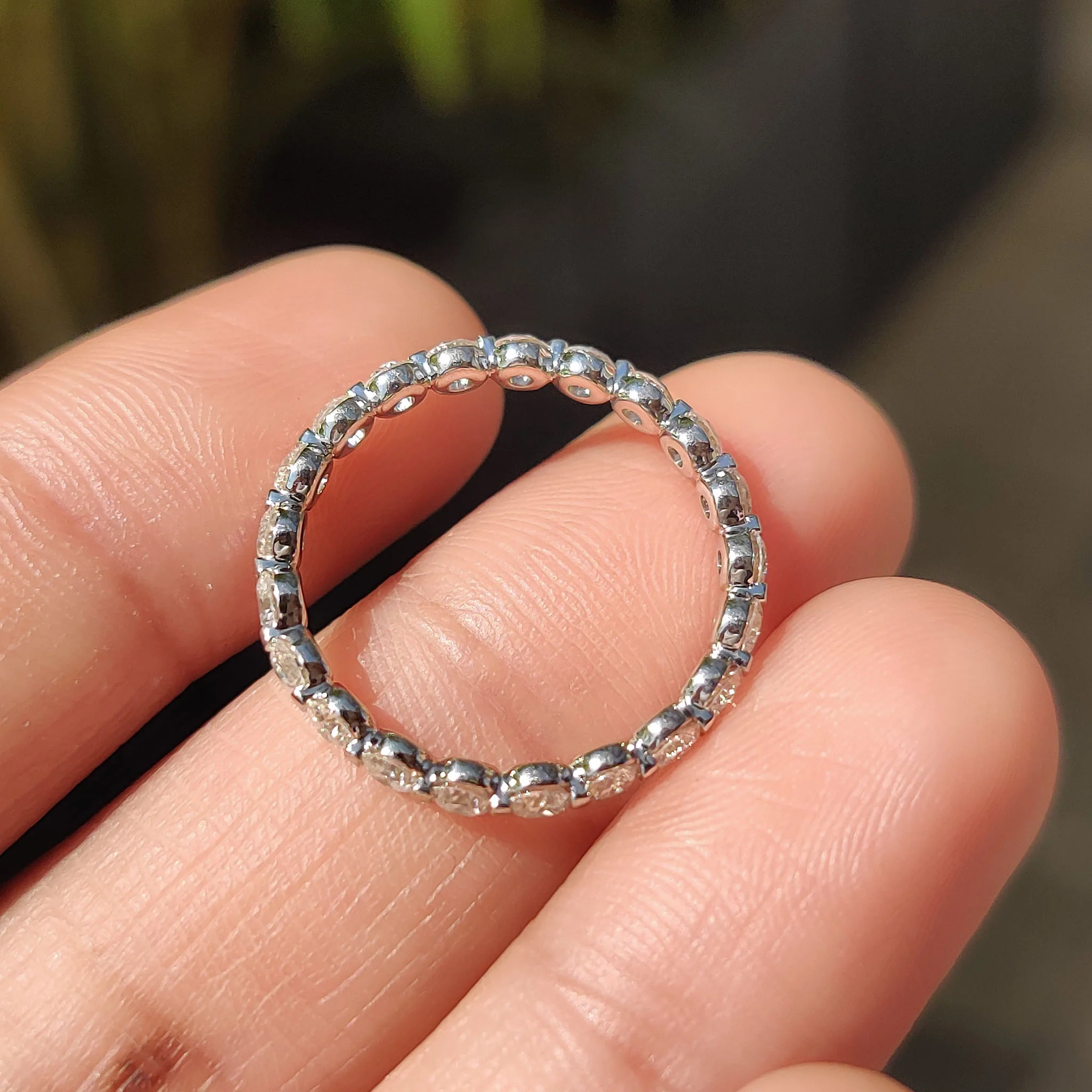 Shared Prong Eternity Band With Round Diamond - Image 7