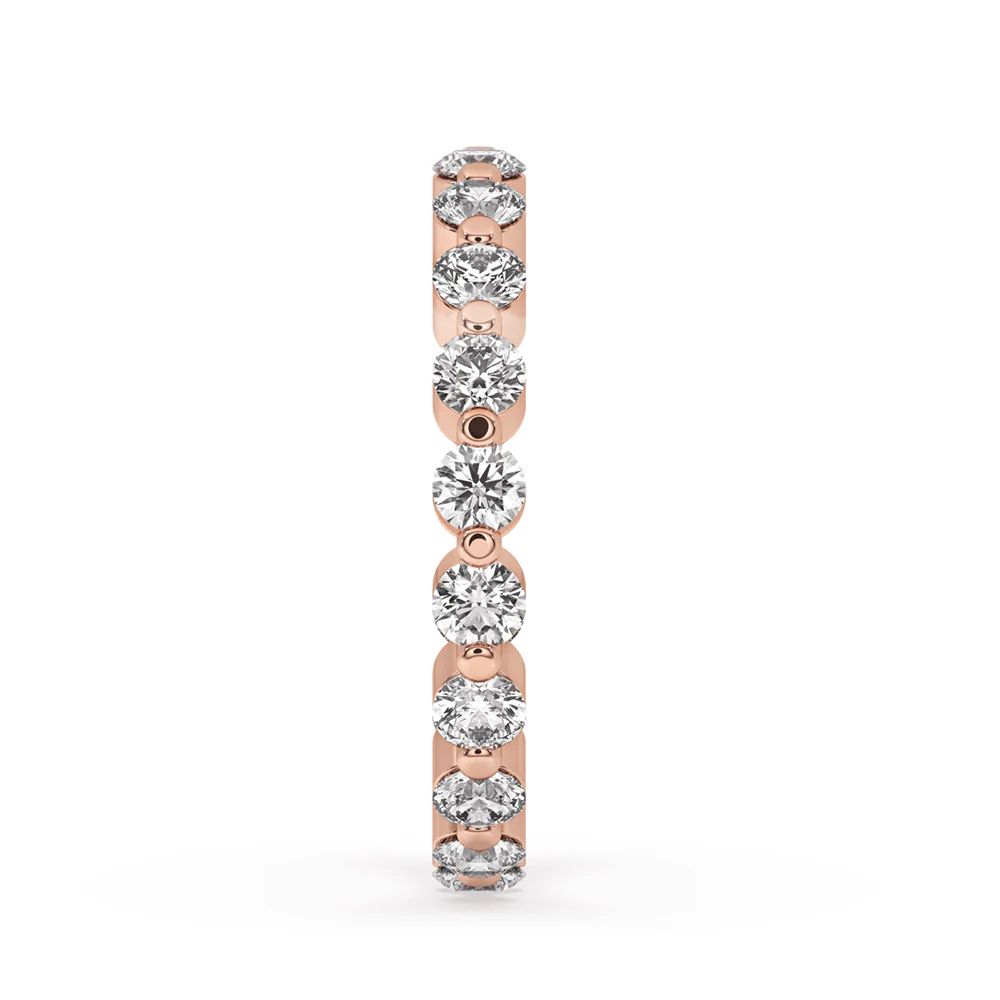 Shared Prong Wedding Band - Brilliant Cut Diamond - Image 2