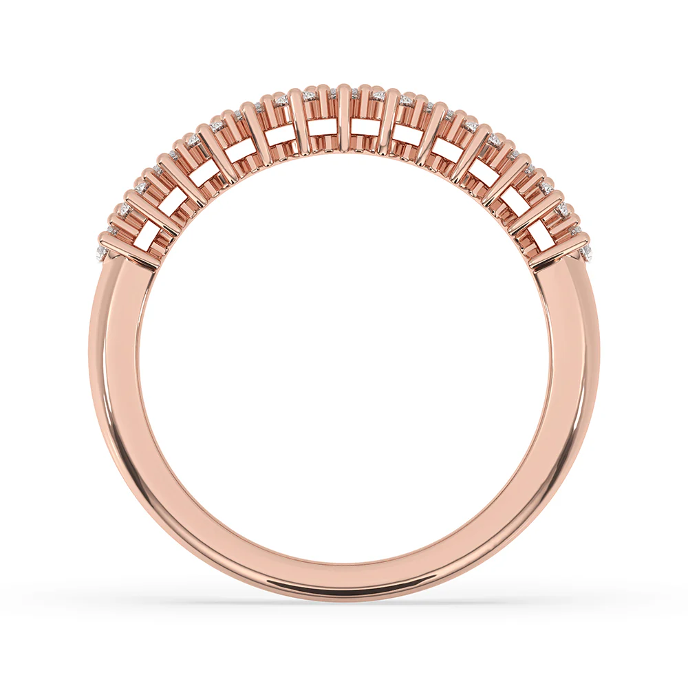 Shared Prong Wedding Band In Rose Gold - Image 4