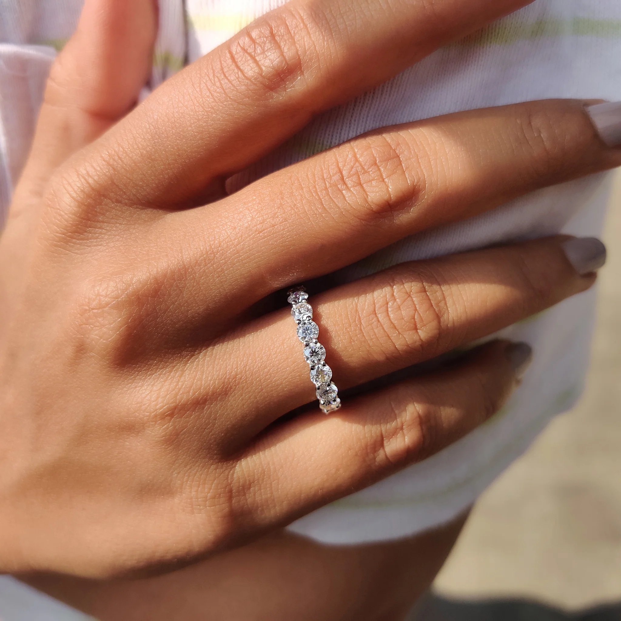 Shared Prong Wedding Band In Full Eternity - Image 2