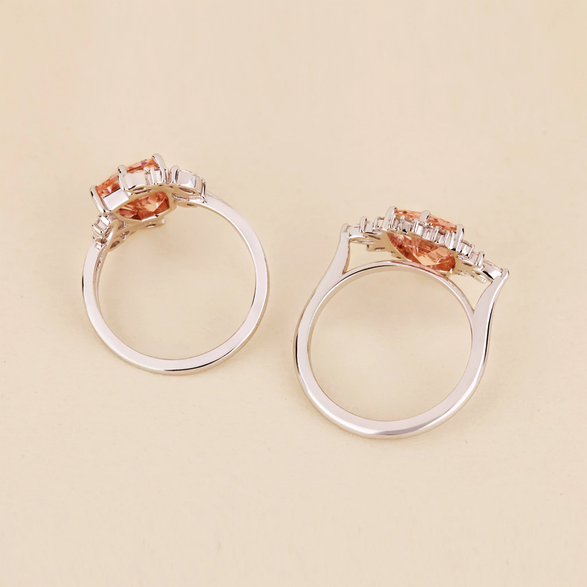 Shield Cut Pink Gemstone Ring - Image 14