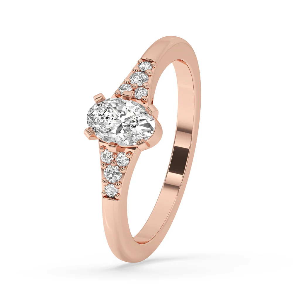 Six Prong Engagement Ring With Stunning Tab Prong Setting - Image 2