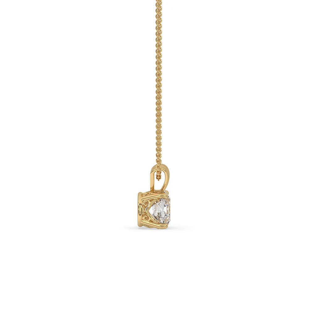 Solitaire Diamond Pendant With Octagon Cut - Image 2