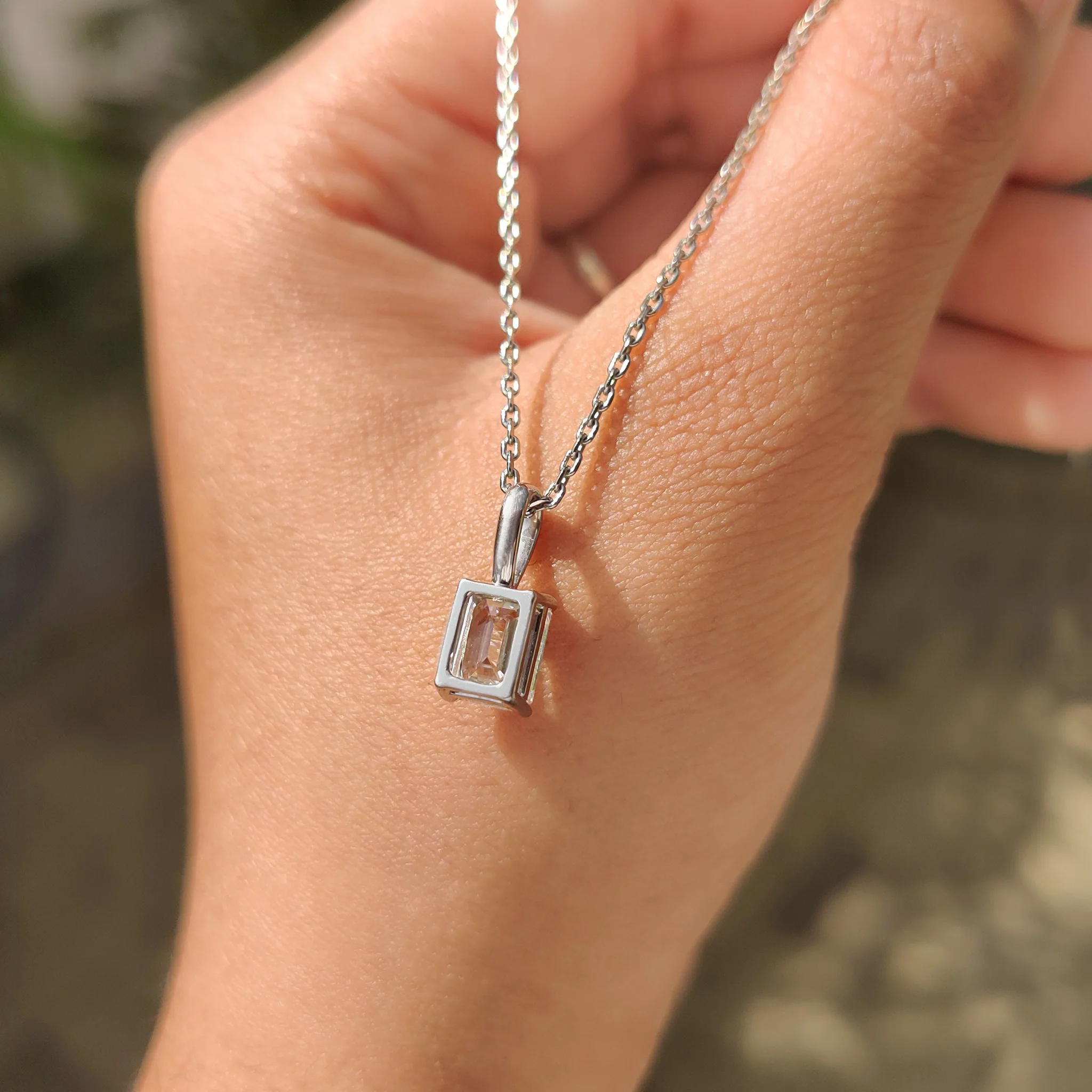Emerald Cut Pendant With Solitaire style - Image 8