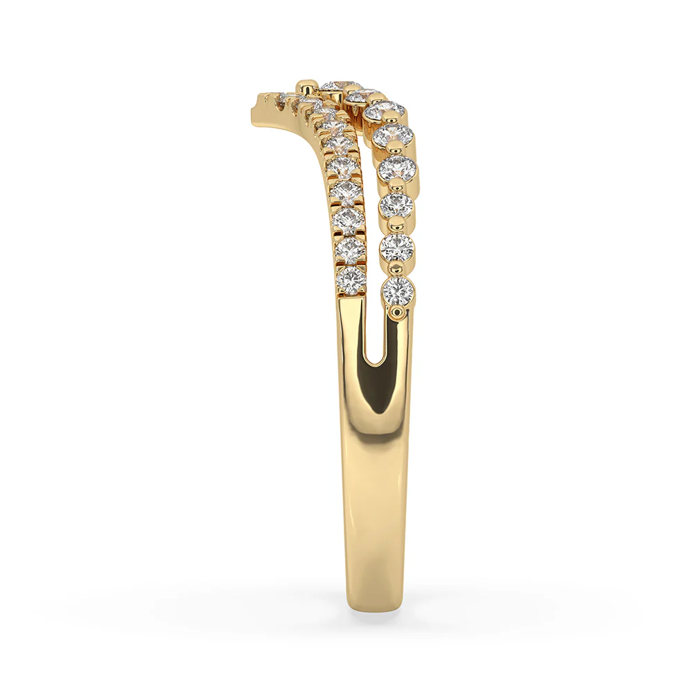 Stackable Chevron Wedding Band In Yellow Gold - Image 3