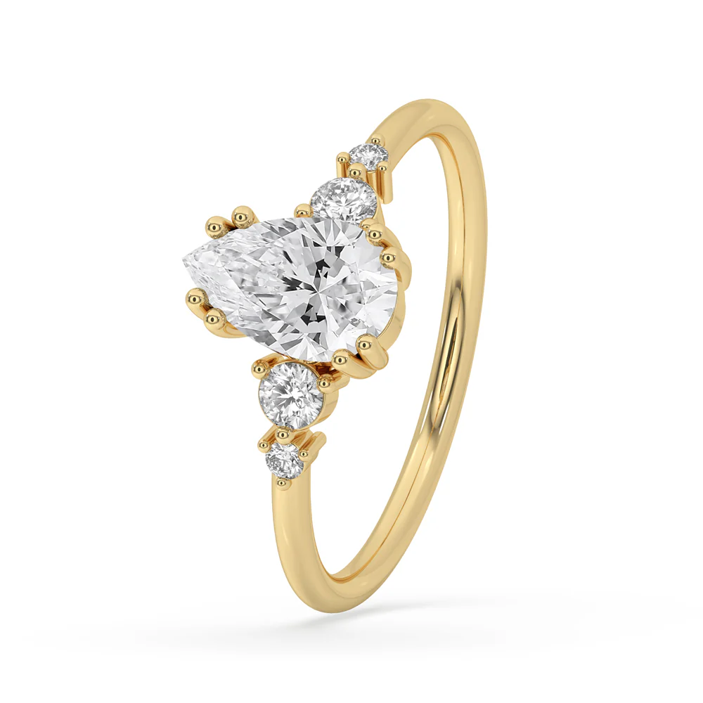 Teardrop Diamond Engagement Ring in Prong Setting Style - Image 3