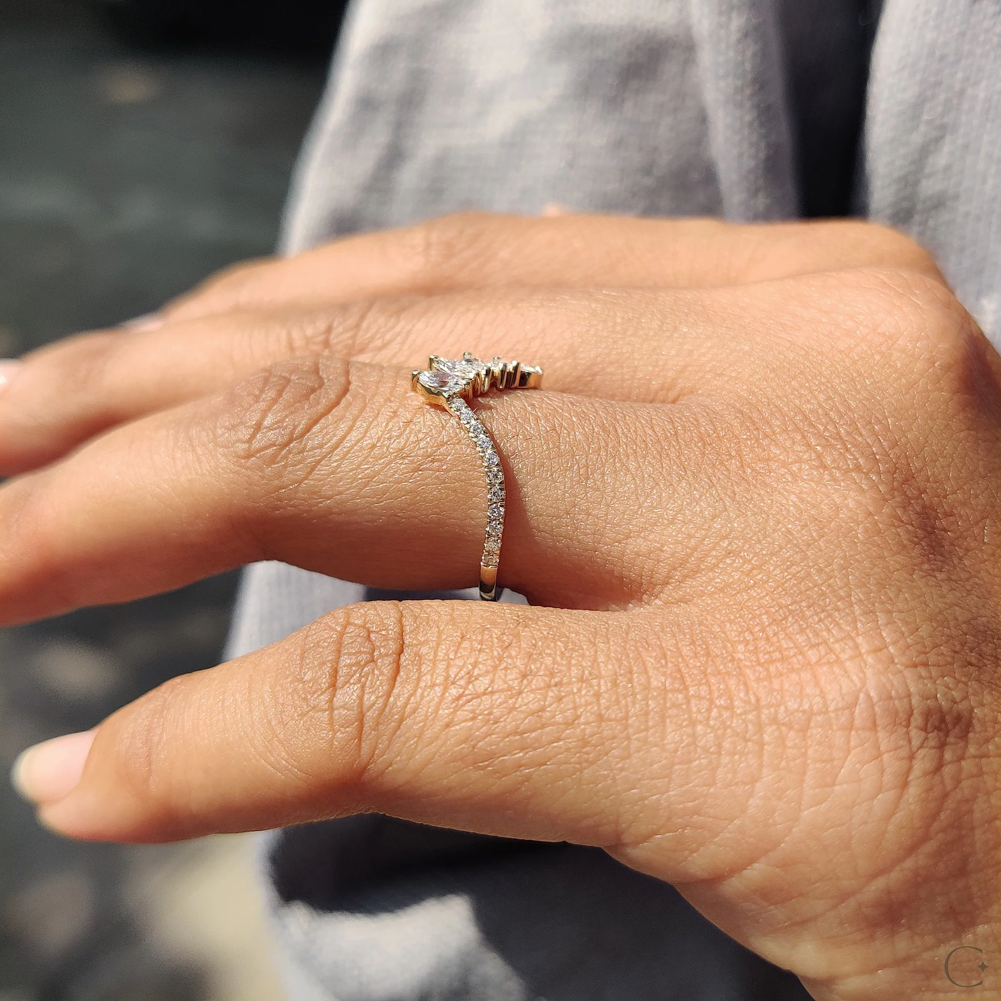 Tiara Wedding Band in Marquise and Round Diamond - Image 6