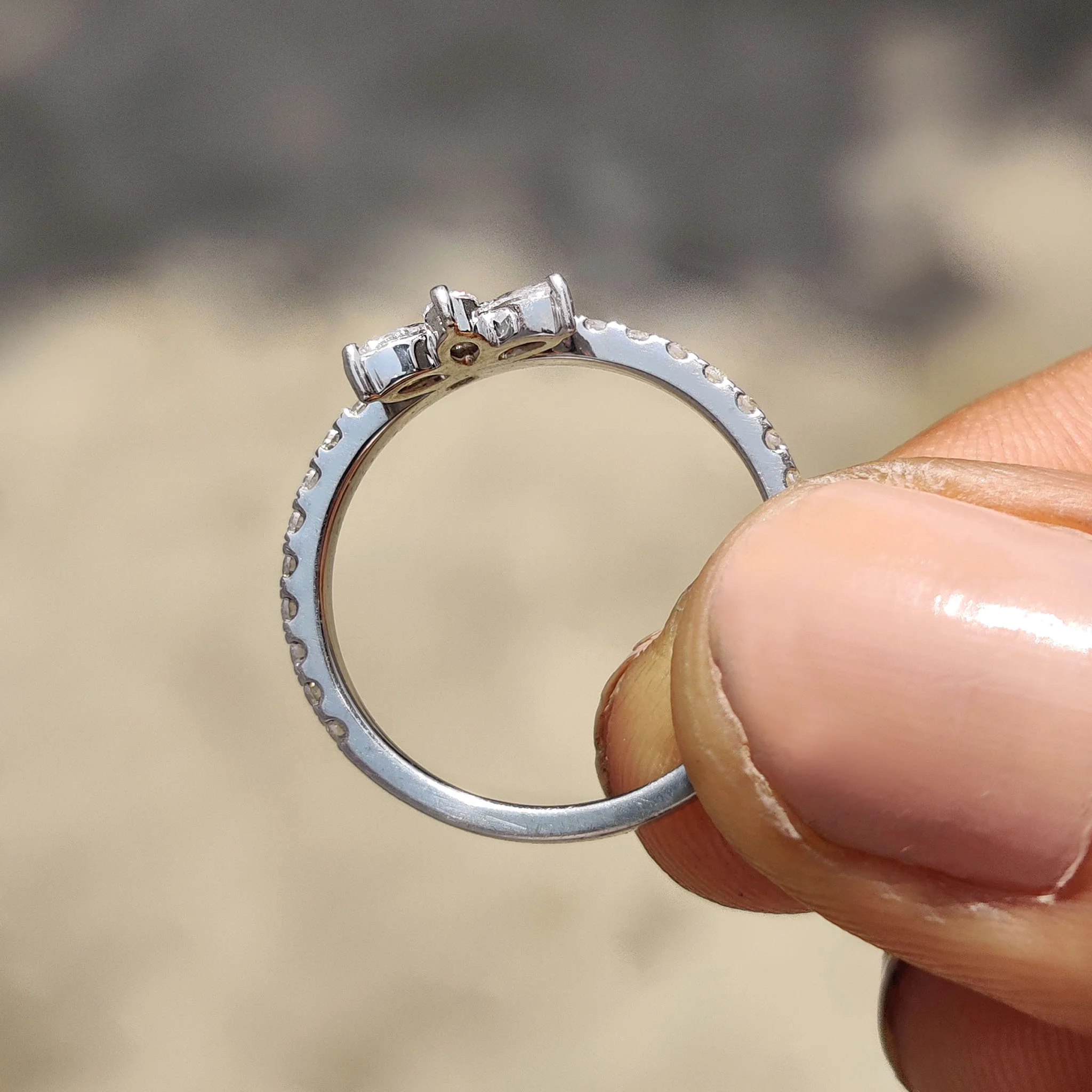 Tiara Wedding Band With Marquise and Round Moissanite - Image 9