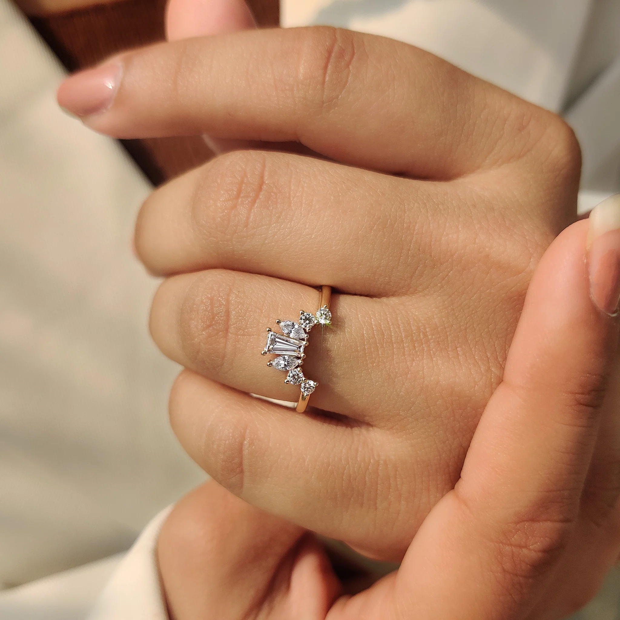 Tiara Wedding Band With Tapered Baguette Diamond - Image 9