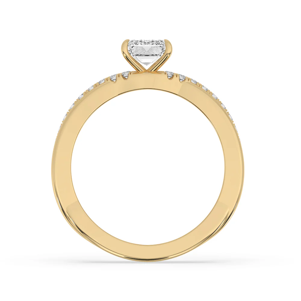 Twist Engagement Ring With Pave style - Image 3