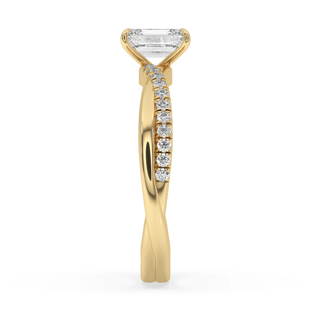 Twist Engagement Ring With Pave style - Image 4