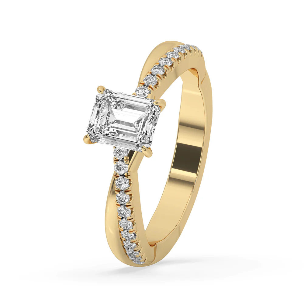 Twist Engagement Ring With Pave style - Image 5