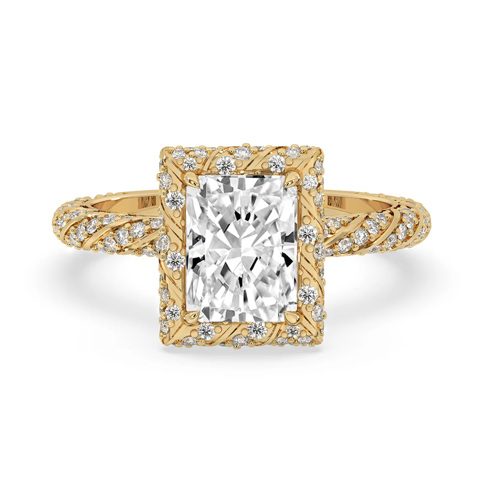 Twisted Engagement Ring in Classic Yellow Gold