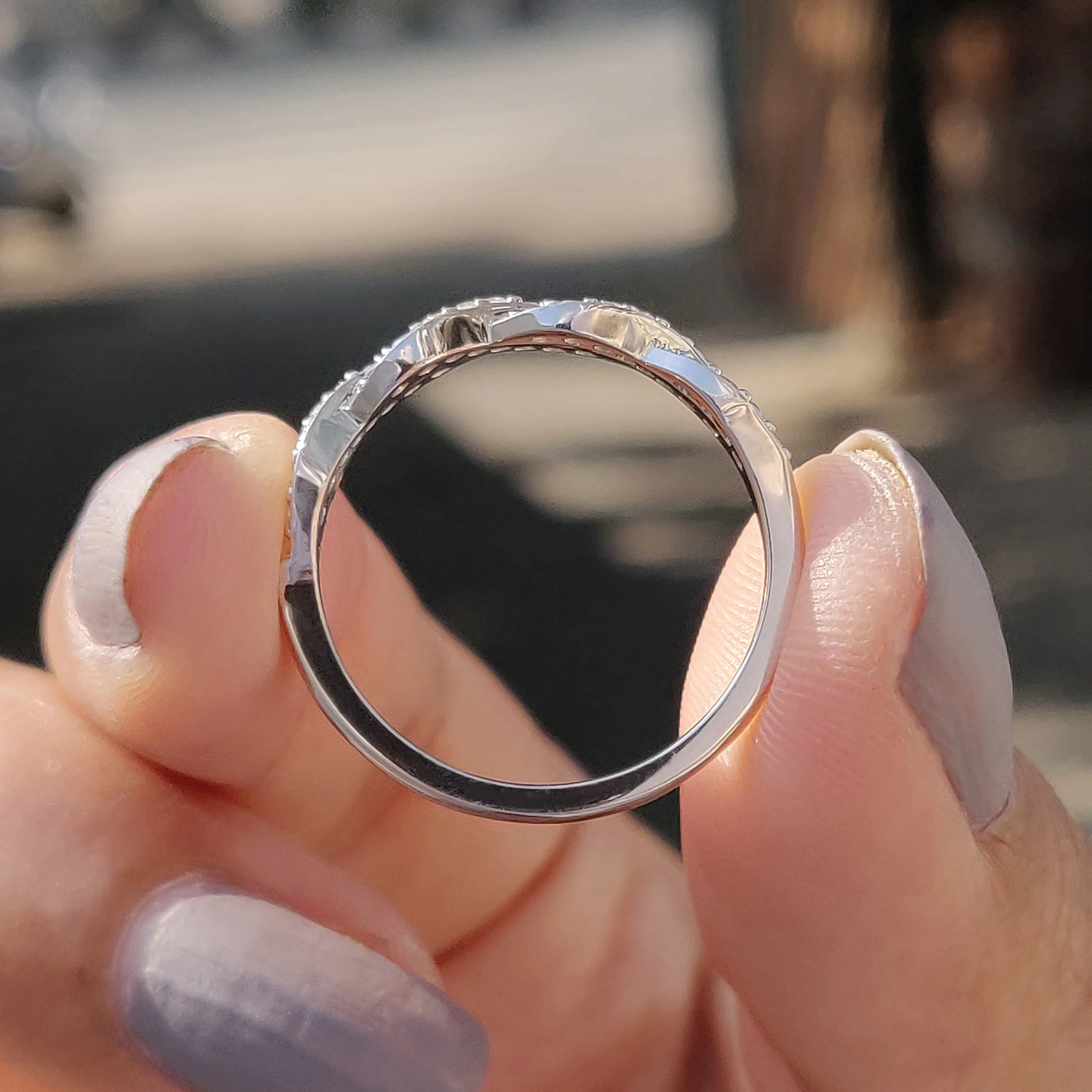 Twisted Eternity Band In Round Cut Moissanite - Image 7