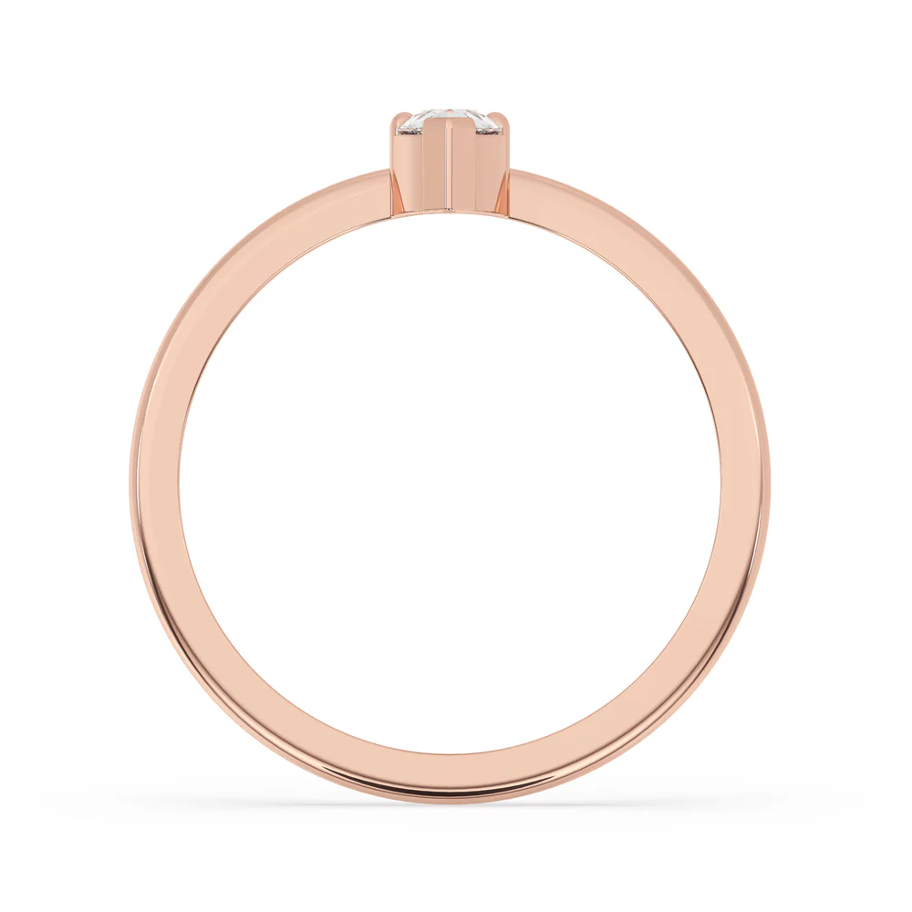 Two Stone Engagement Ring Rose Gold with Double Sparkle - Image 3