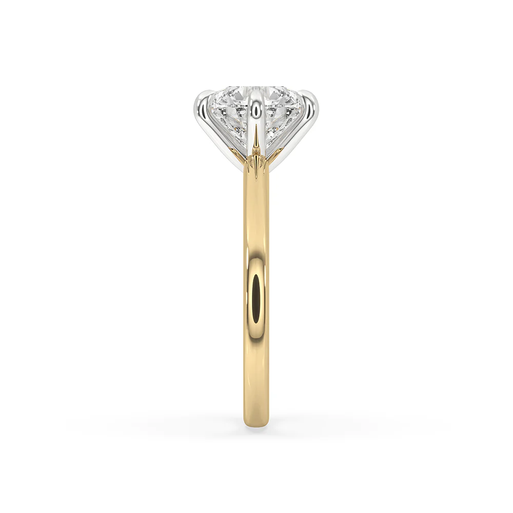 Two Tone Round Diamond Solitaire Engagement Ring - Image 4
