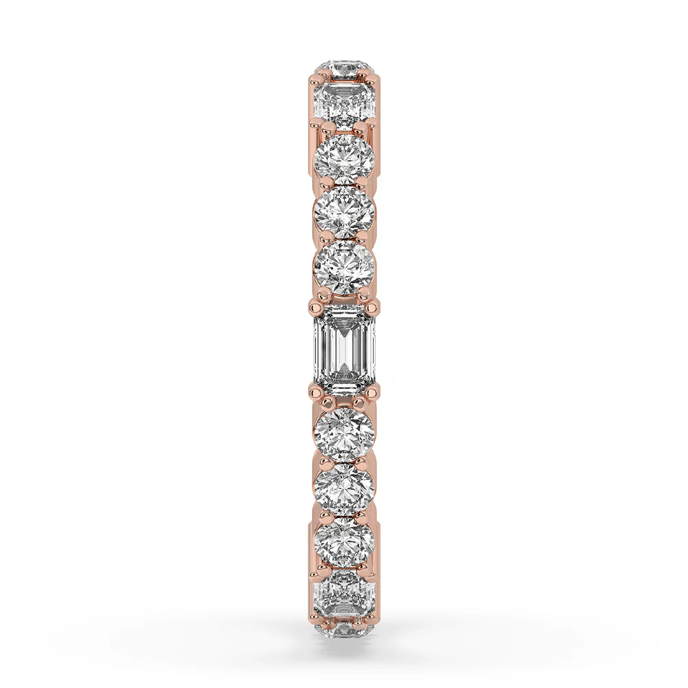 Unique Emerald Eternity Band - Rose Gold - Image 4