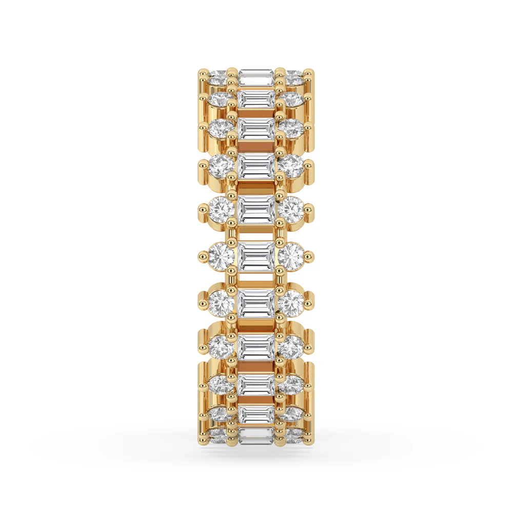 Unique Wedding Band - Three Row Eternity - Image 2