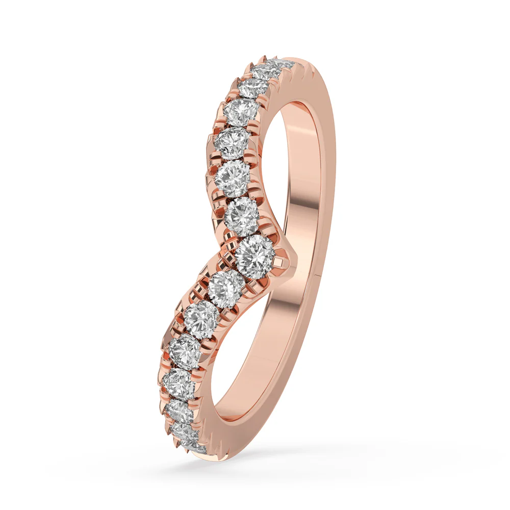 V Shaped Wedding Band - Half Eternity - Image 4