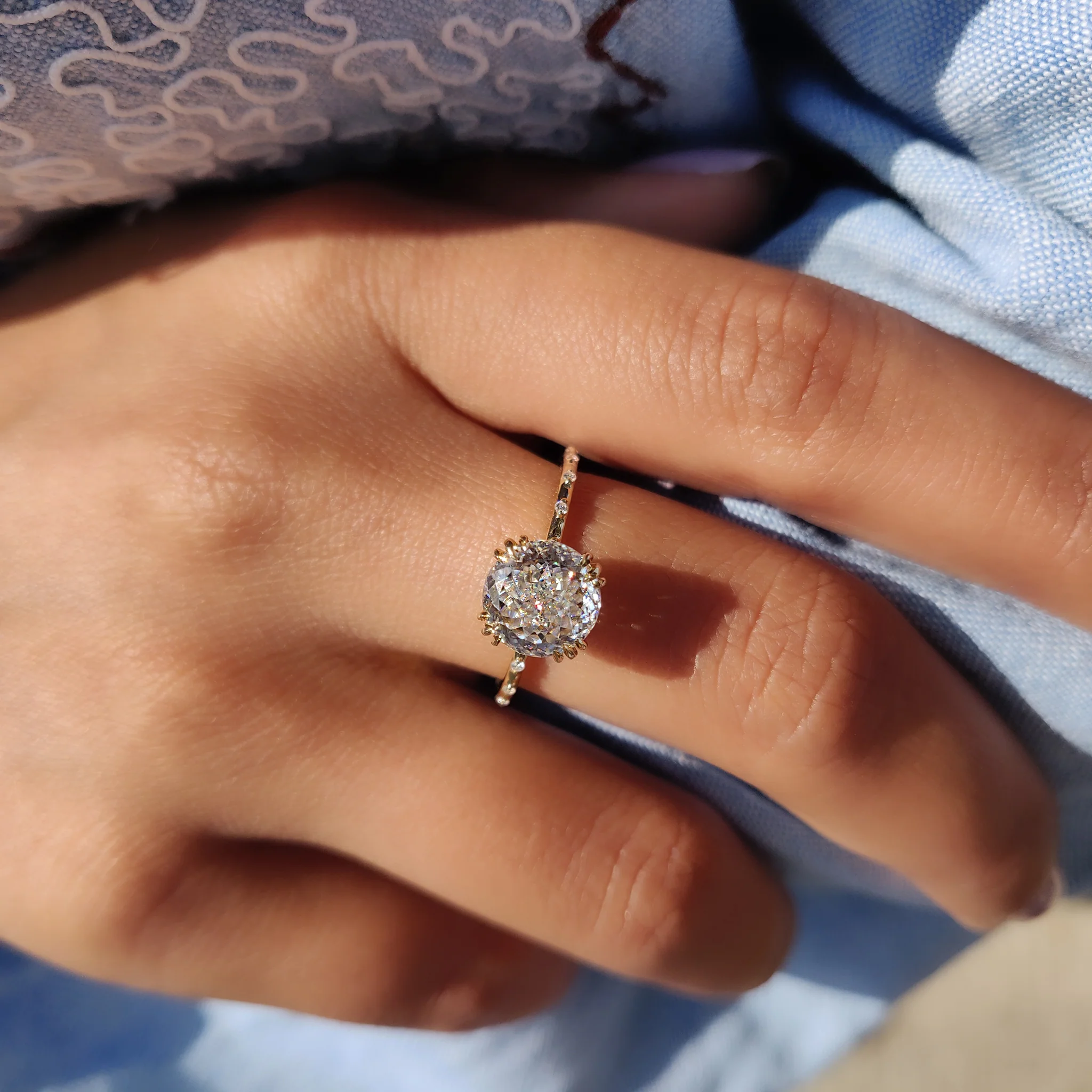 Vintage Antique Engagement Ring In White Gold - Image 2