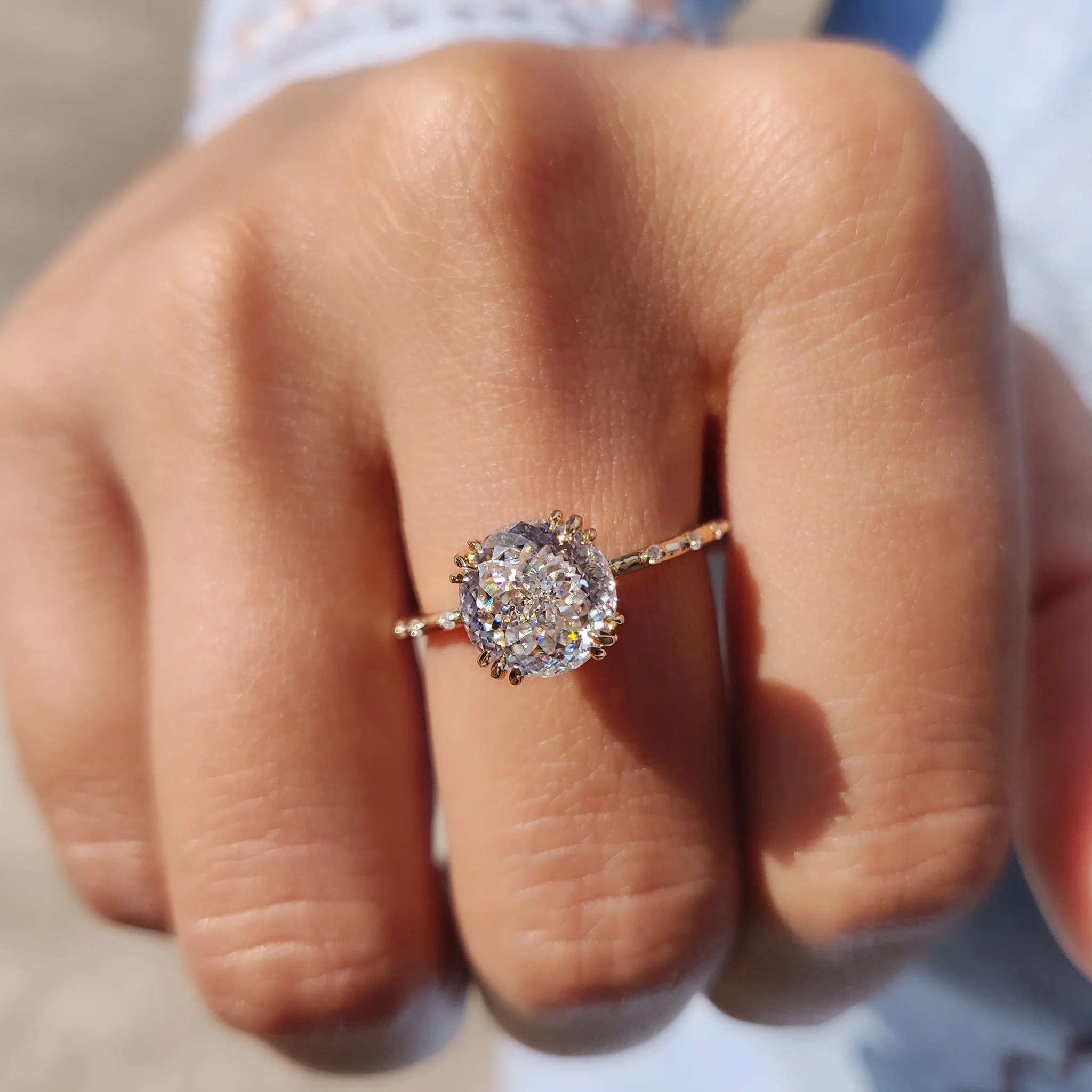 Vintage Antique Engagement Ring In White Gold - Image 6