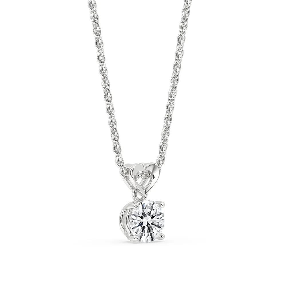 White Gold Diamond Pendant with Solitaire Style - Image 4