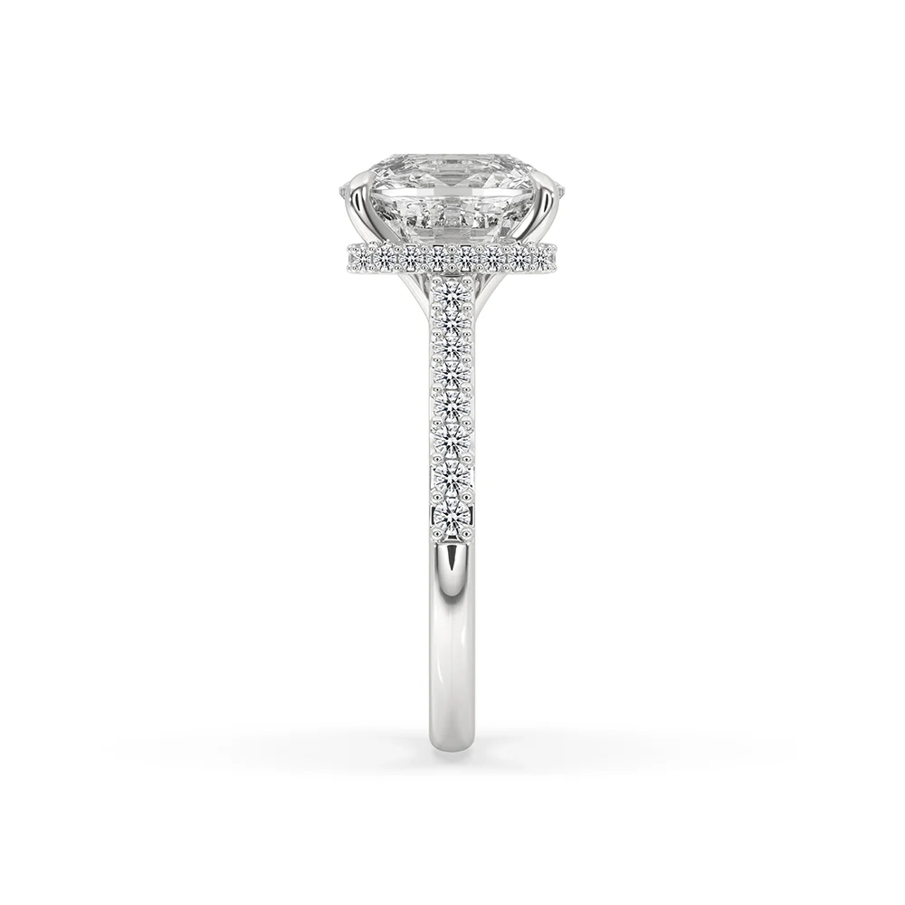White Gold Elongated Cushion Cut Diamond Ring - Image 3