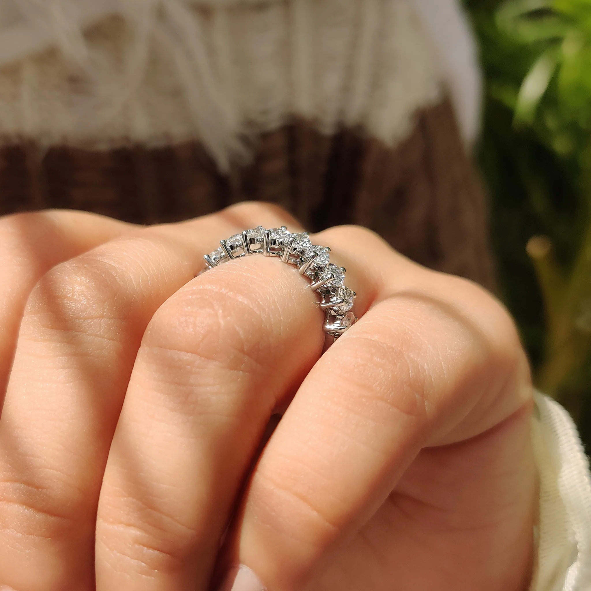 Lab Grown Oval Half Eternity Band - Image 4