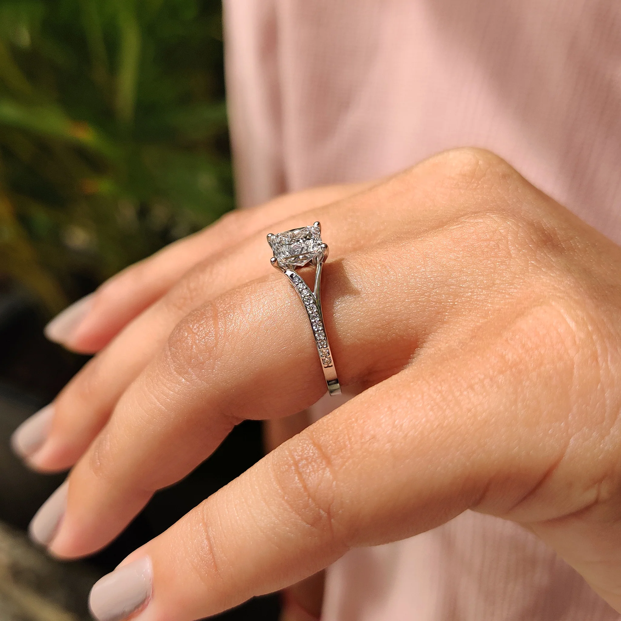 Split Shank Princess Cut Diamond Ring - Image 3