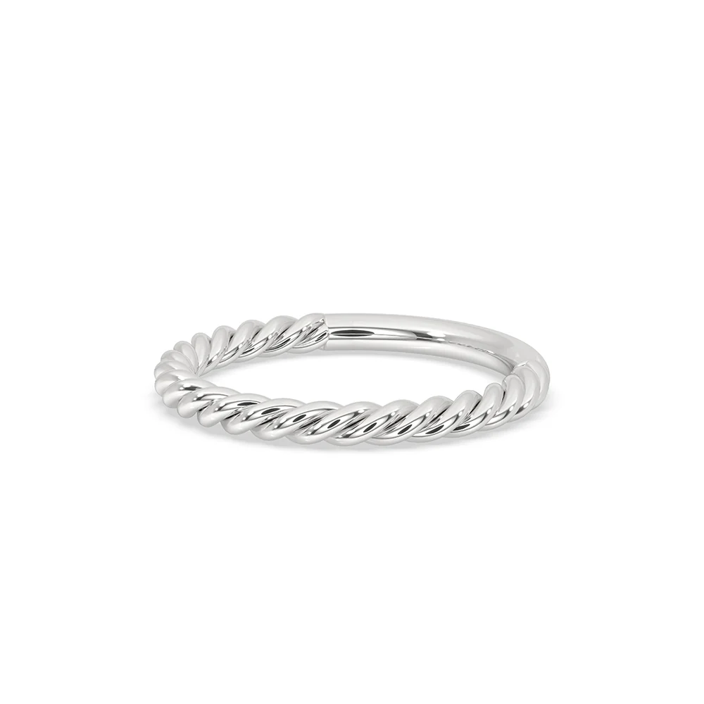 White Gold Wedding Band – Twisted Style