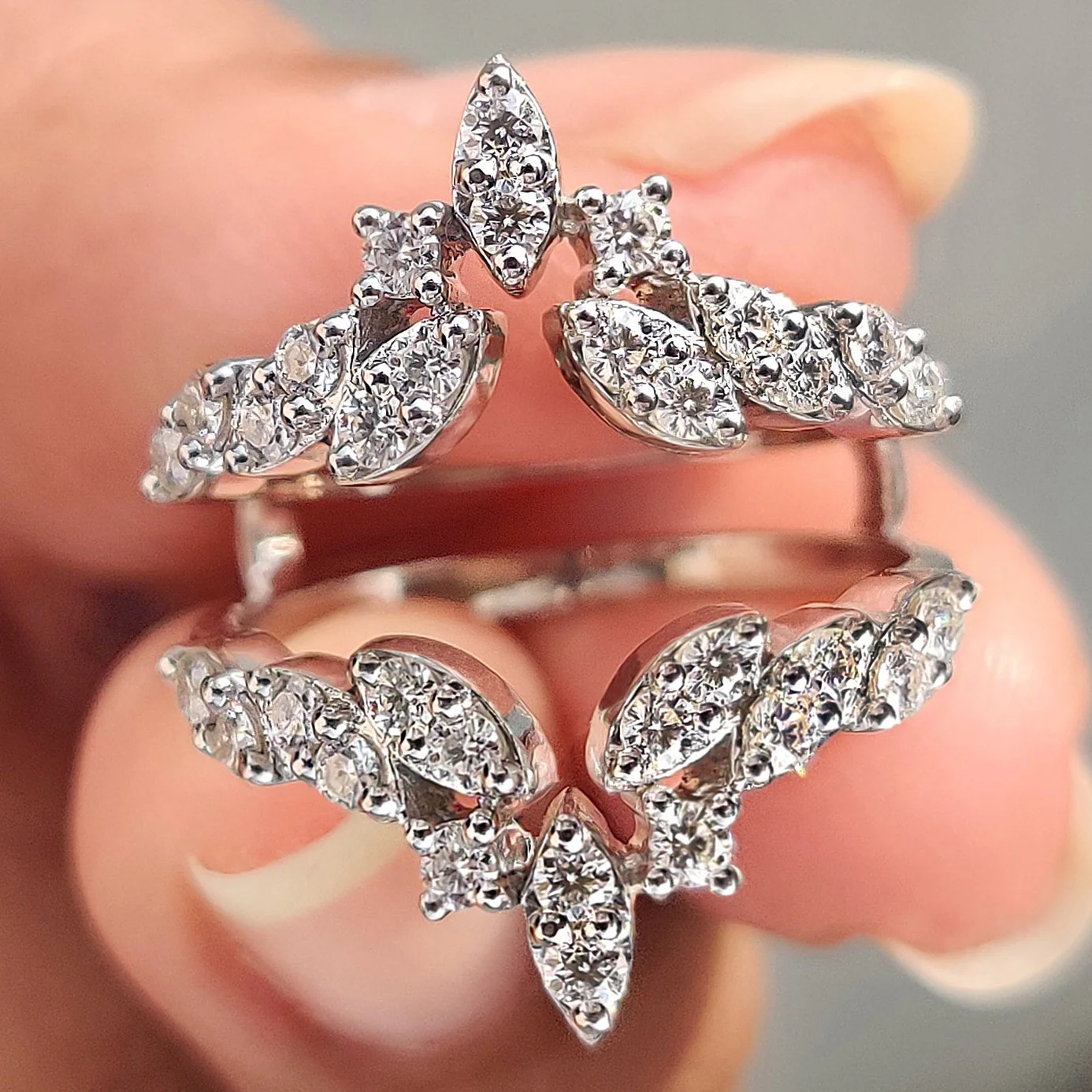 Round Cut Wrap Guard Ring Enhancer Wedding Band