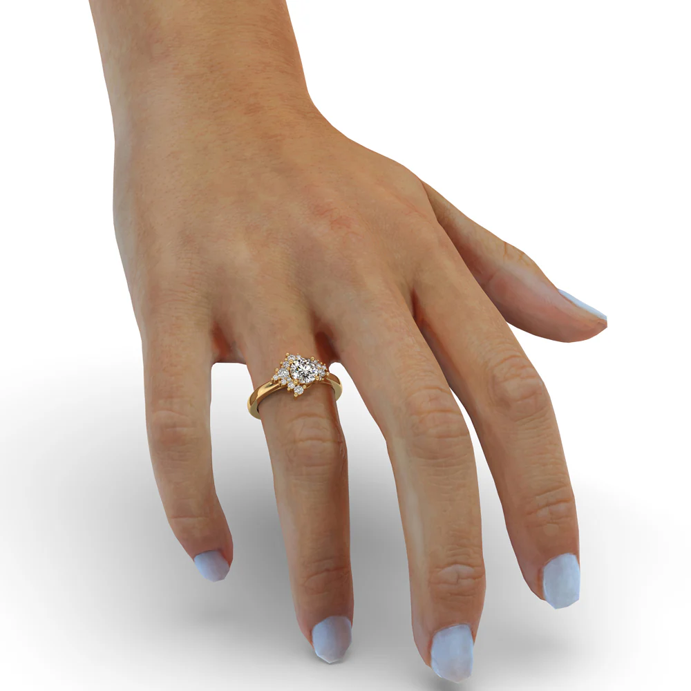 Round Cut Cluster Diamond Ring - Image 5
