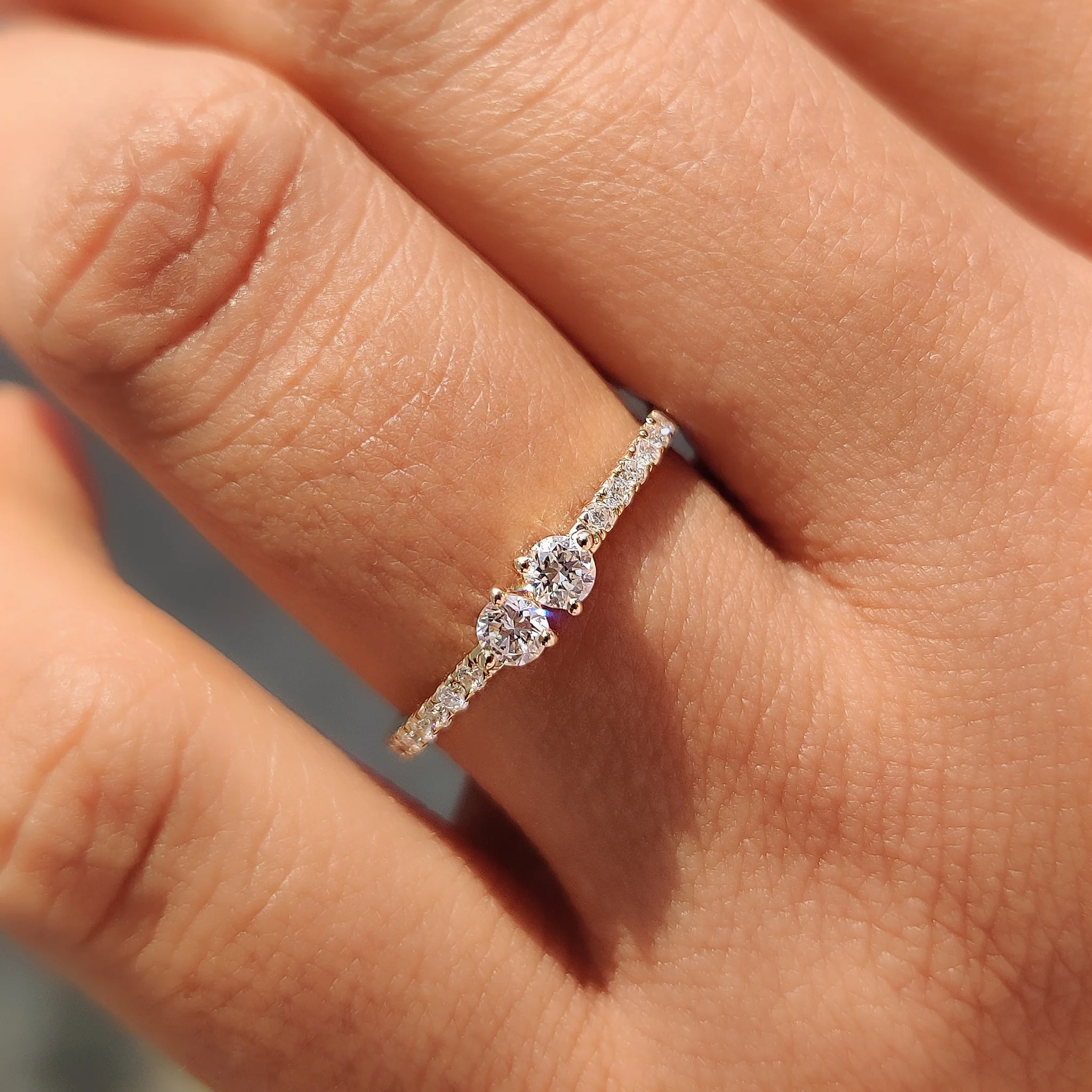 Yellow Gold Eternity Band With Round Diamond - Image 6