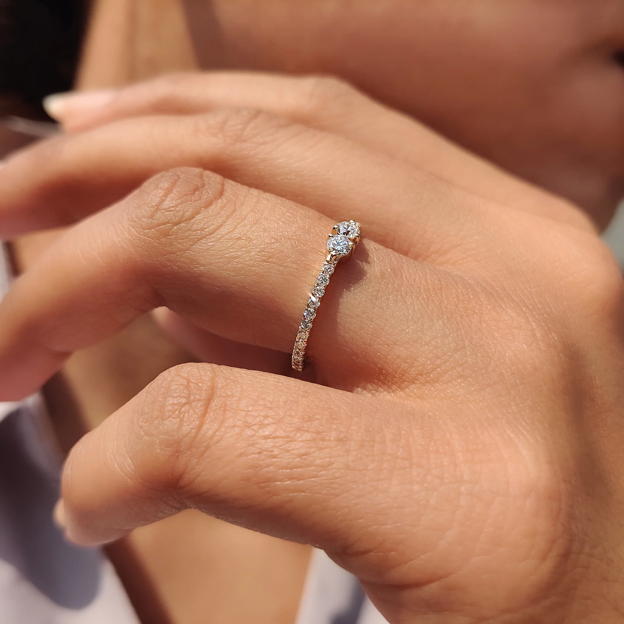 Yellow Gold Eternity Band With Round Diamond - Image 7